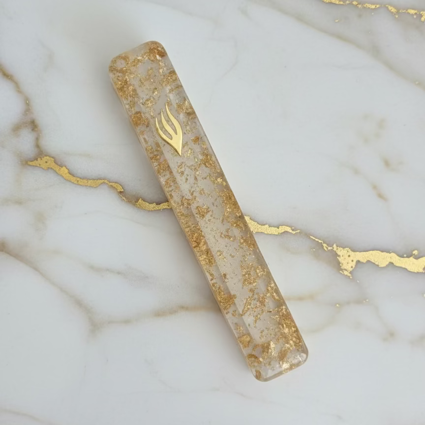 Classic Gold Flake Mezuzah
