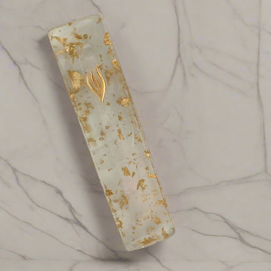 Gold Shimmer Flake Mezuzah