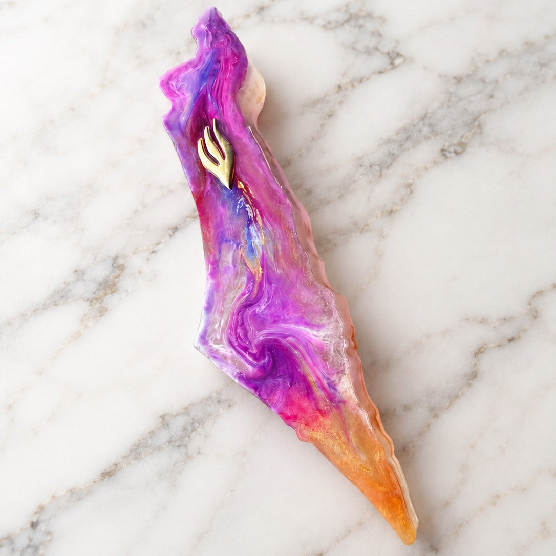Israel Shape Abstract Multi Color Mezuzah