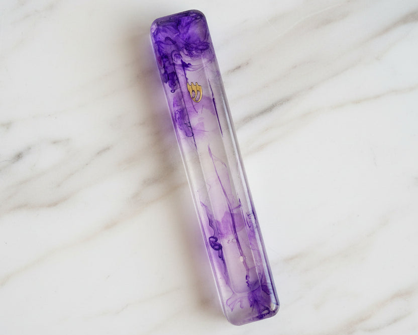 Abstract Purple Mezuzah