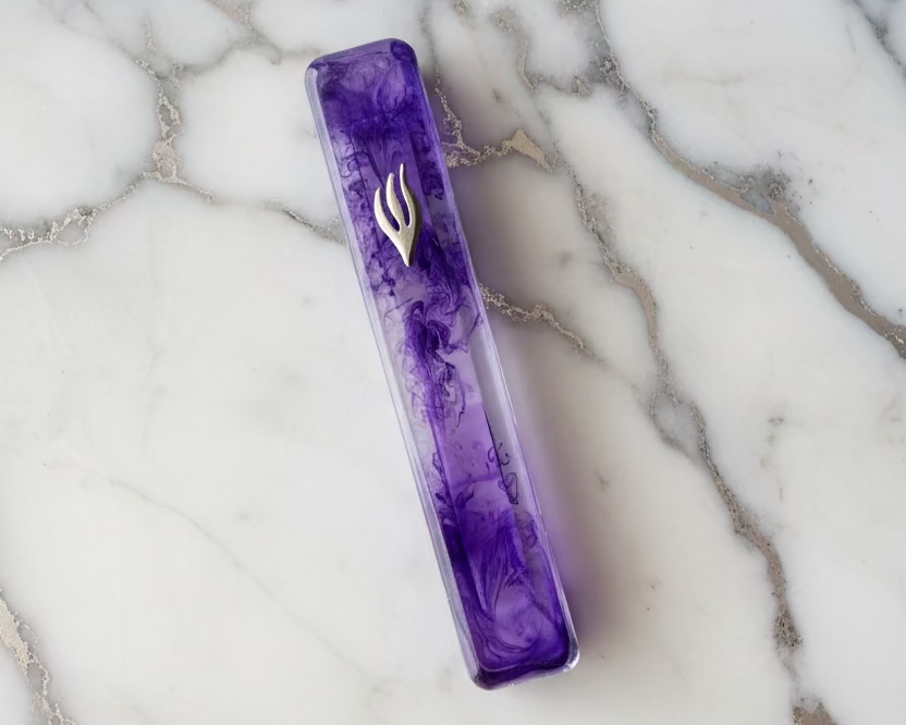 Abstract Deep Purple Mezuzah