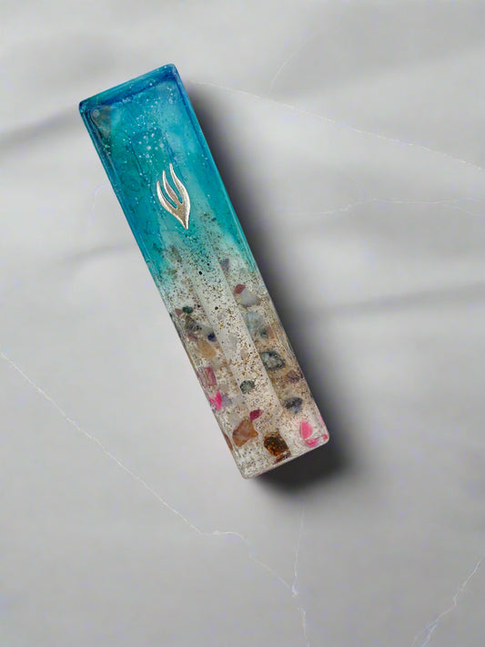 Colored Stone Beach Mezuzah